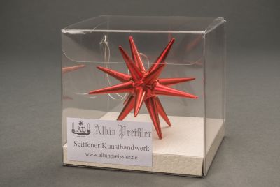 Christbaumschmuck - Weihnachtsstern, klein rot-metallik