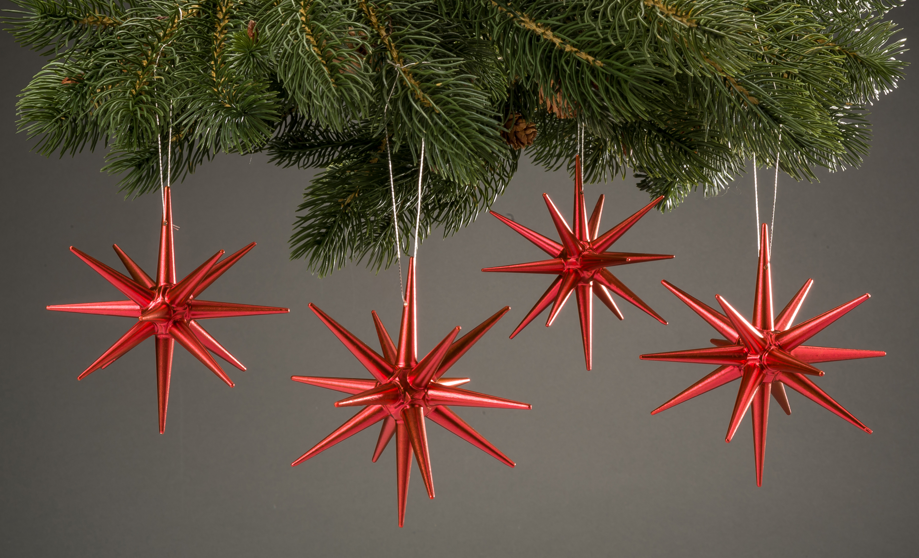 Extrem beliebter Klassiker Christbaumschmuck, rot-metallik, Erzgebirge Albin Seiffen/ - Preißler Preißler Albin