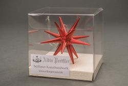 Christbaumschmuck - Weihnachtsstern, klein rot-metallik