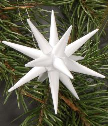 Christbaumschmuck, wei - kleine Weihnachtssterne, 6-teilig