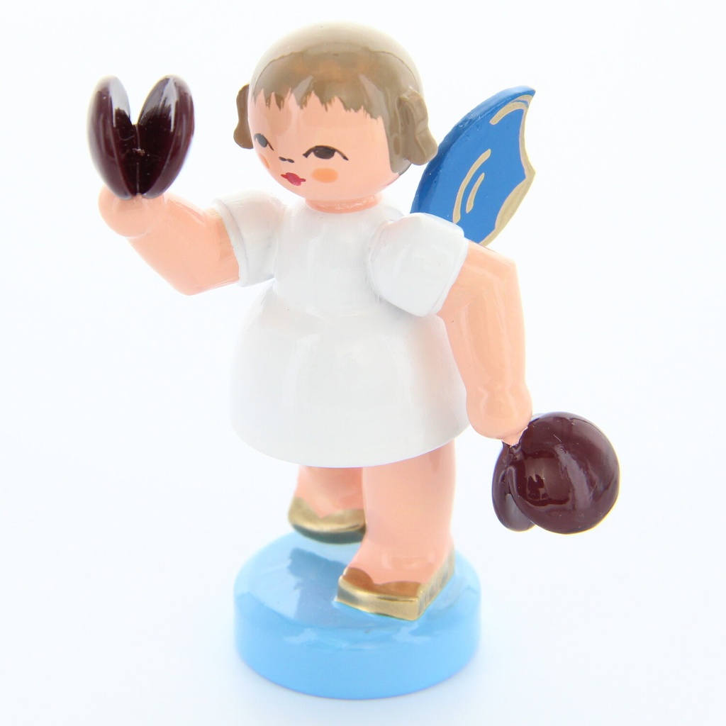 Engel stehend mit Kastagnetten, blaue Flügel