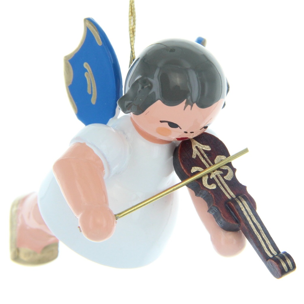 Schwebeengel mit Violine, blaue Flügel