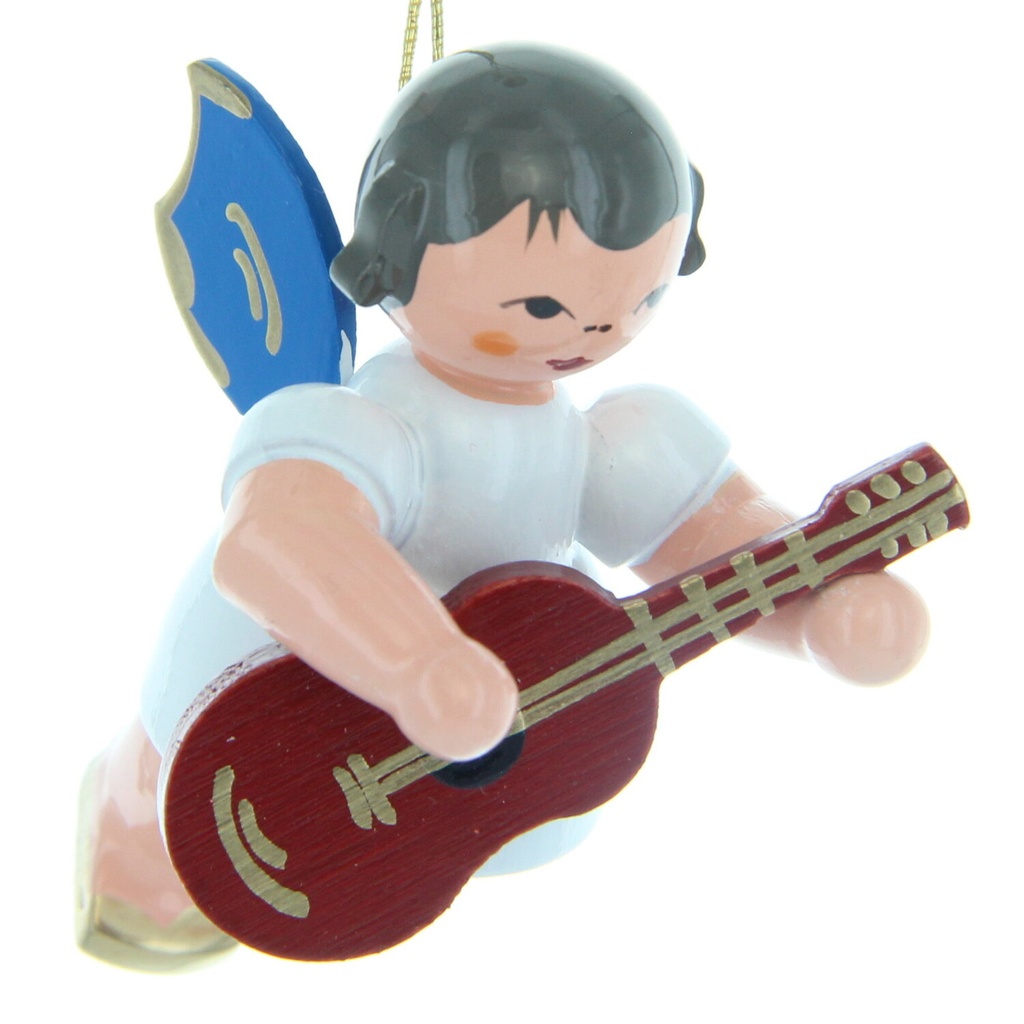 Schwebeengel mit Gitarre, blaue Flügel