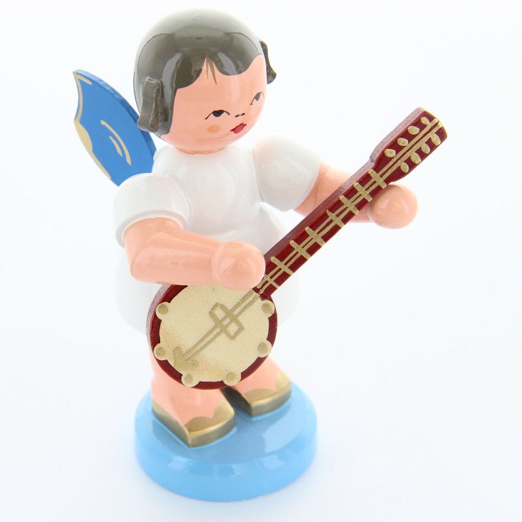 [FU 225/250/38B] Engel stehend groß mit Banjo, blaue Flügel