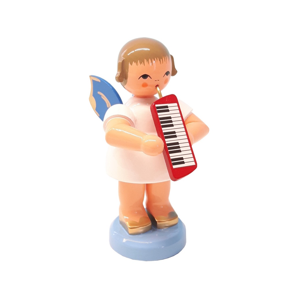 [FU 225/250/63B] Engel stehend groß mit Melodica, blaue Flügel