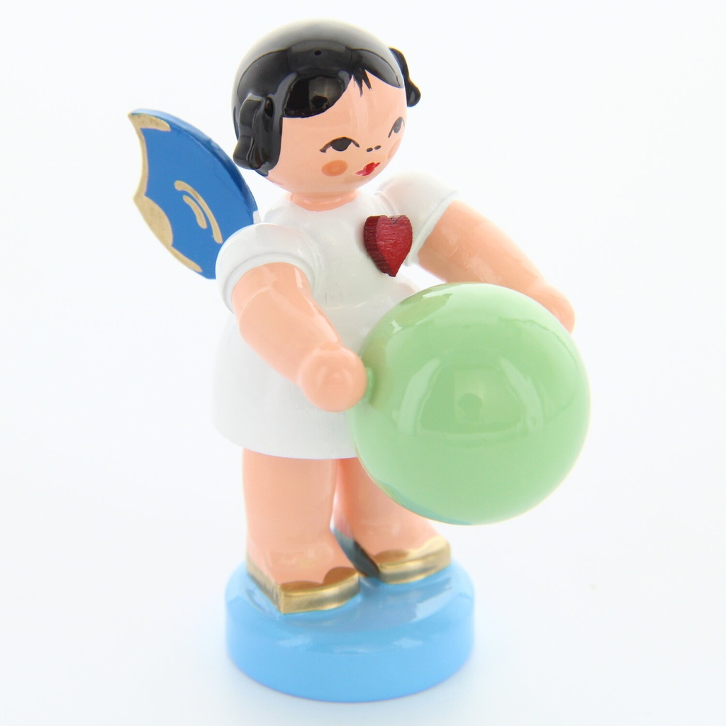 [FU 225/280/04B] Herzengel stehend mit Gymnastikball, blaue Flügel