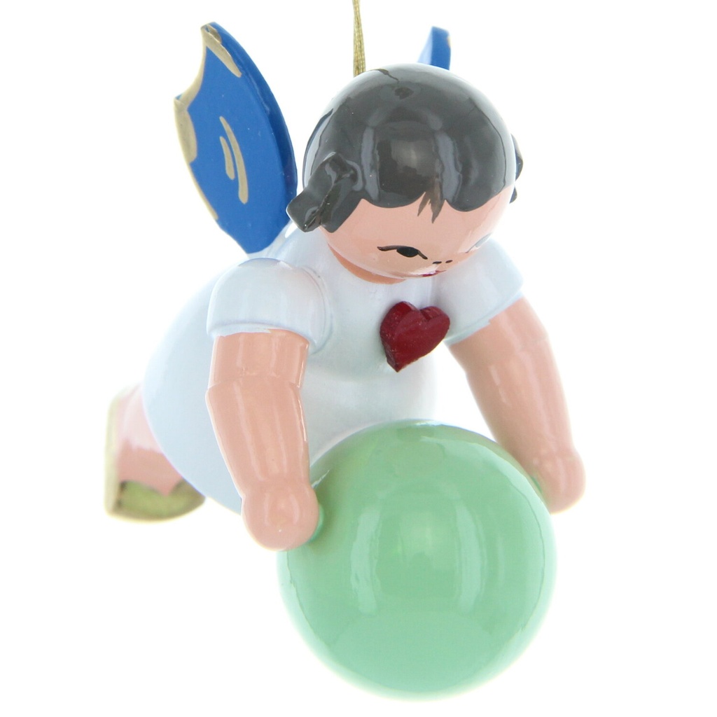 [FU 199/062/204B] Herzengel schwebend mit Gymnastikball, blaue Flügel