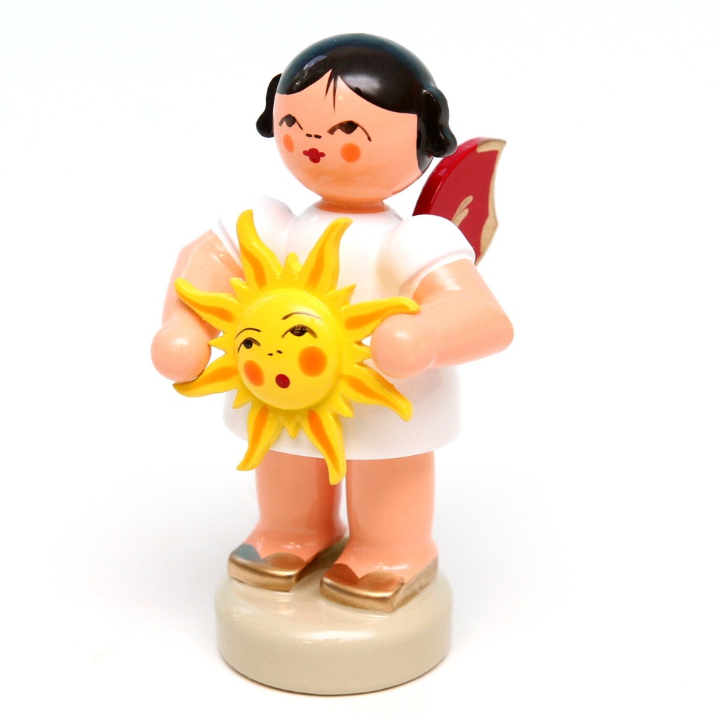 Engel stehend mit Sonne, rote Flügel