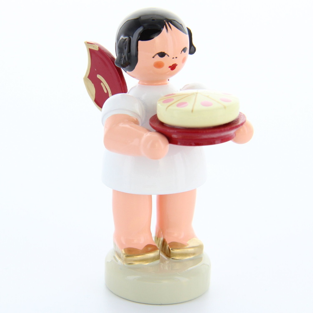 [FU 225/270/26R] Engel stehend mit Torte, rote Flügel