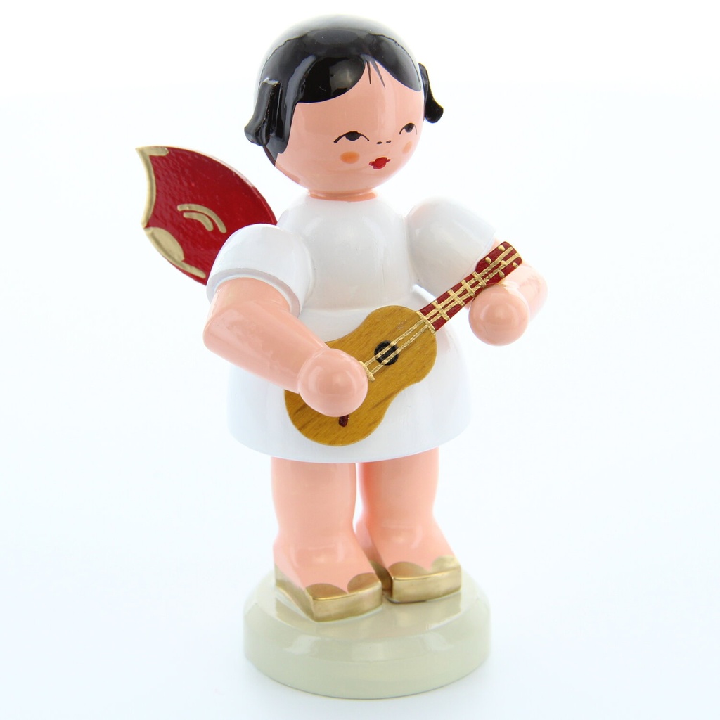 [FU 225/250/49R] Engel stehend groß mit Ukulele, rote Flügel