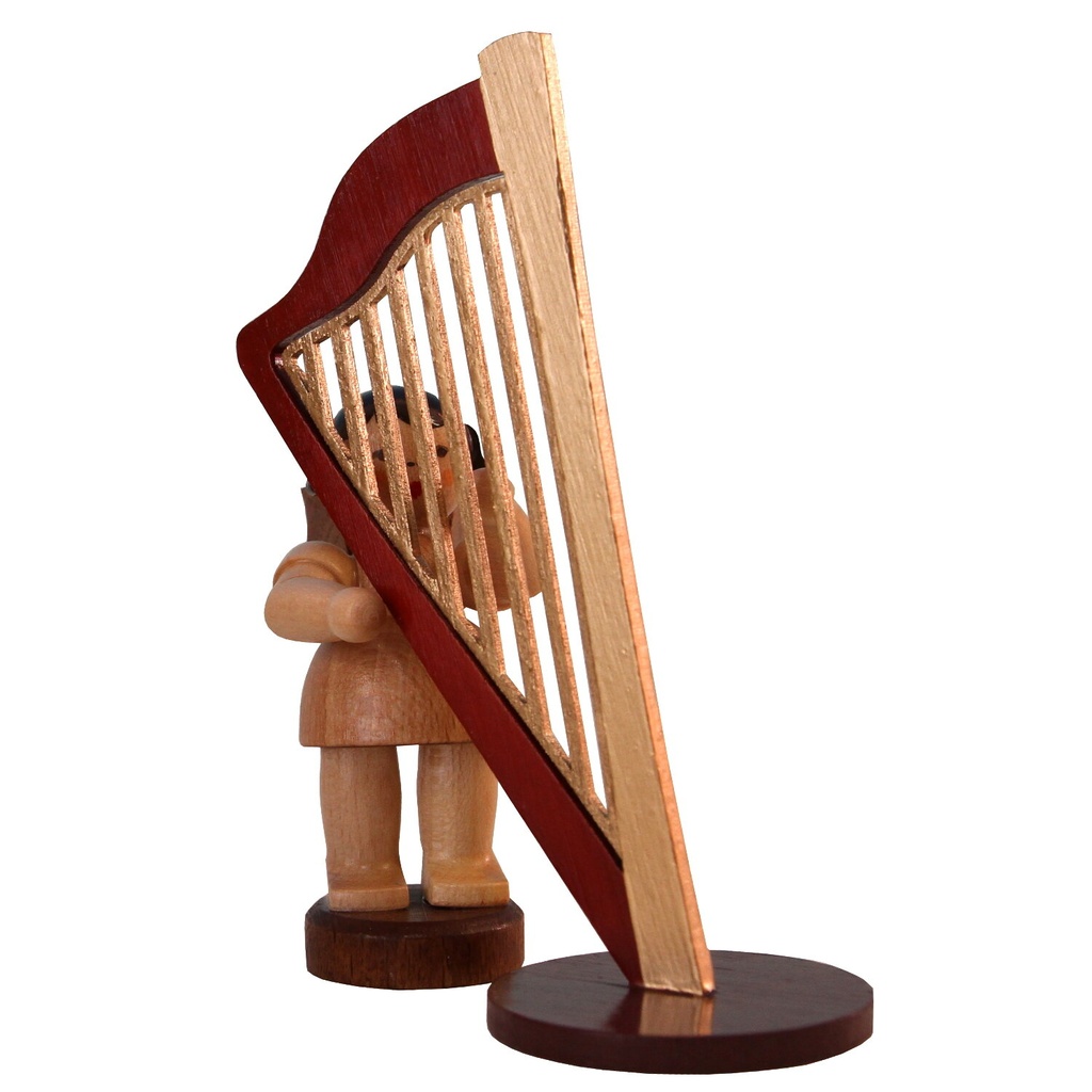 Engel stehend mit Harfe, natur