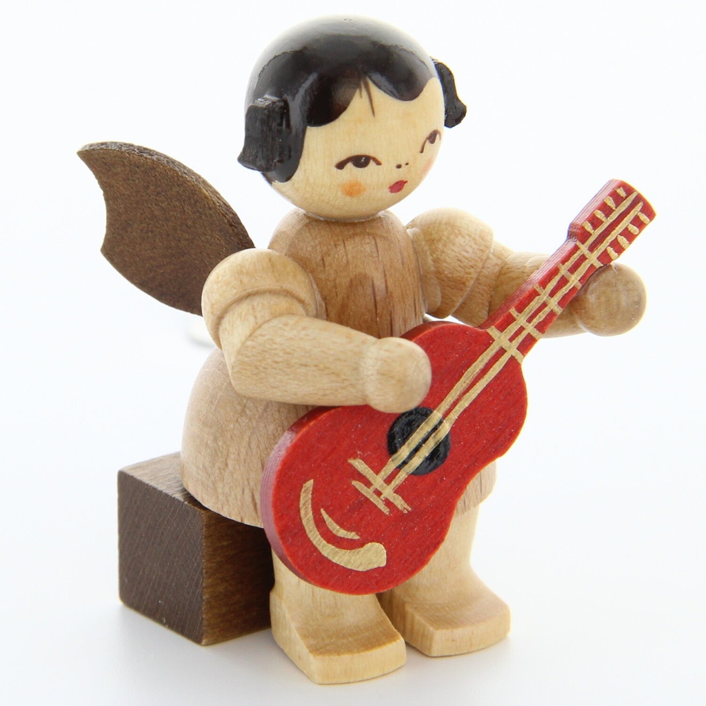 [FU 225/049/022N] Engel sitzend mit Gitarre, natur
