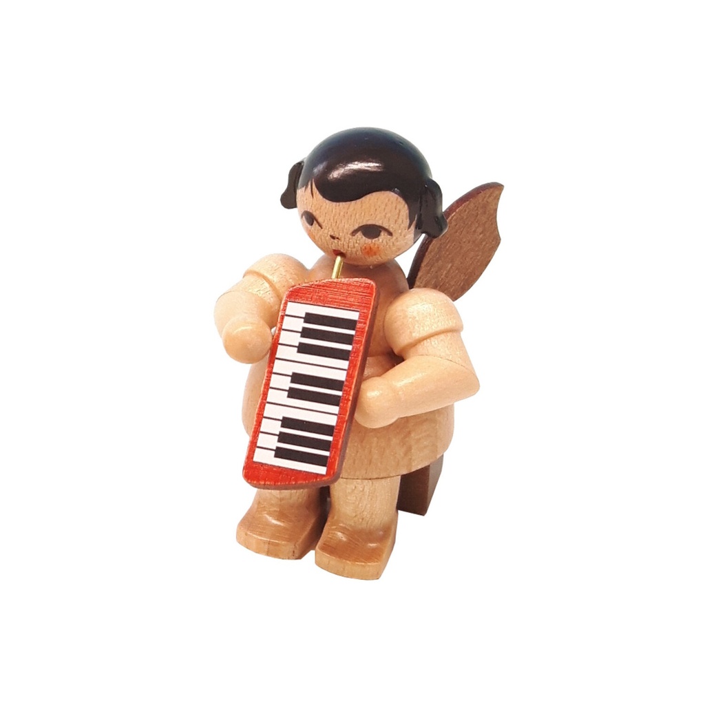 [FU 225/049/063N] Engel sitzend mit Melodica, natur