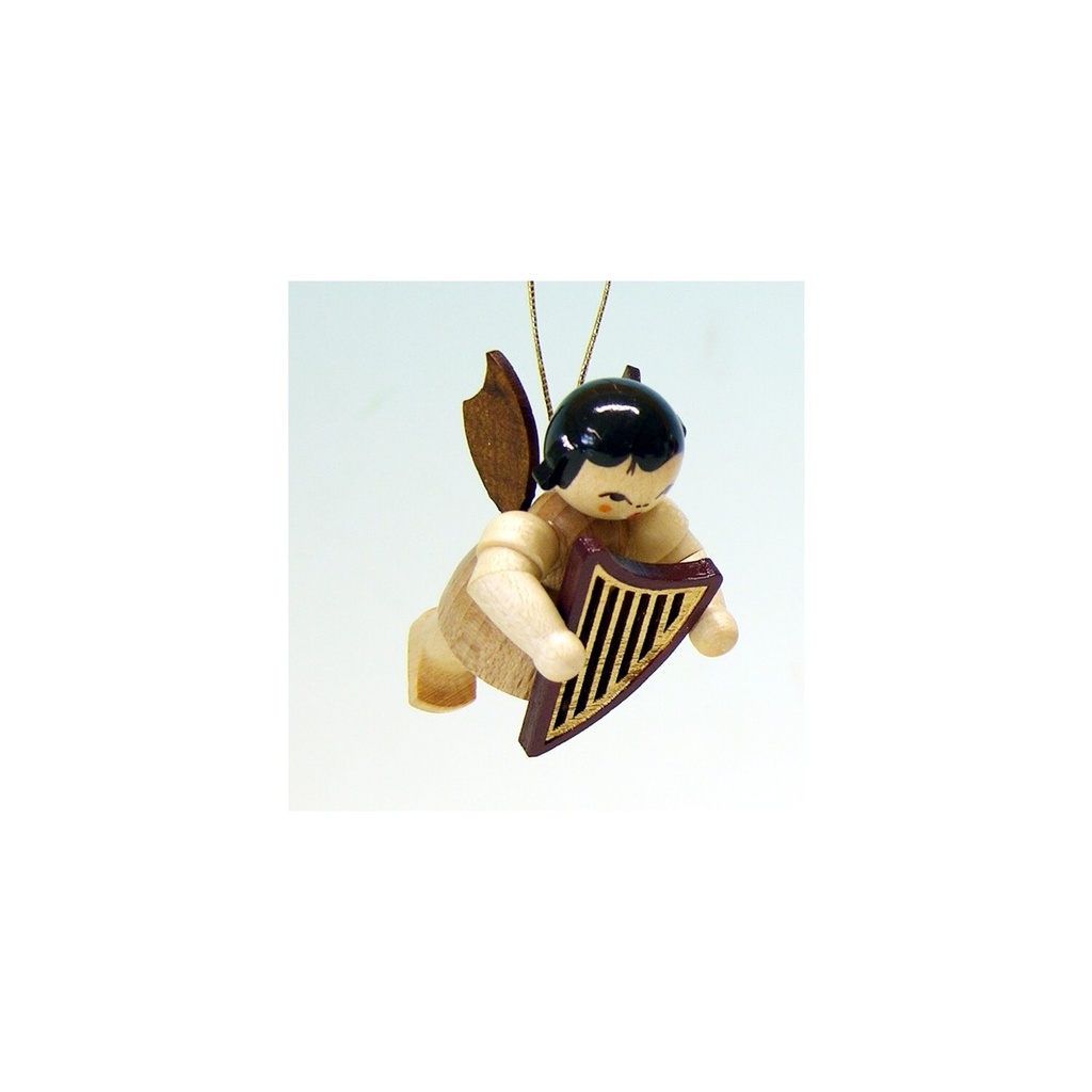 Schwebeengel mit Handharfe, natur
