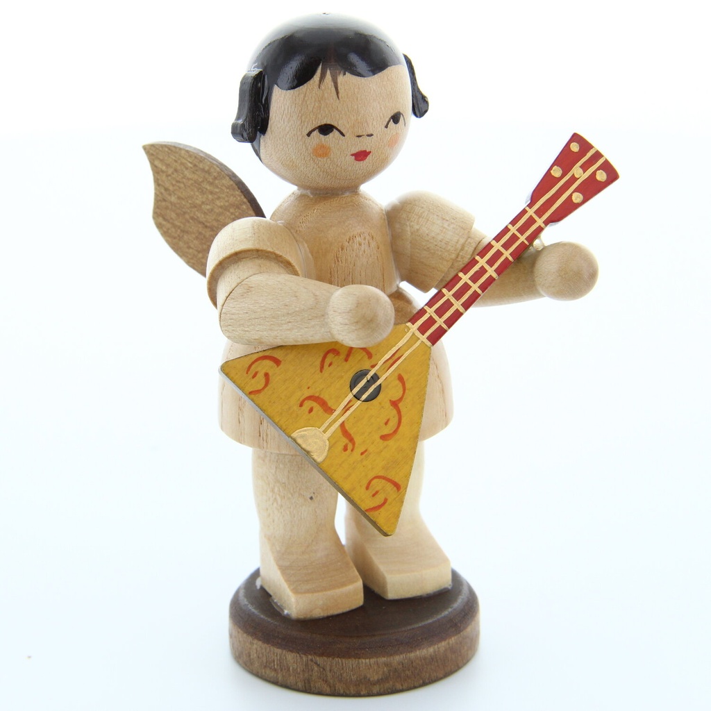 Engel stehend groß mit Balalaika, natur