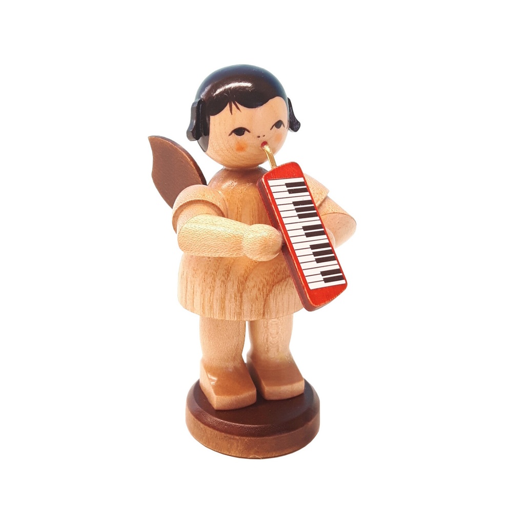 Engel stehend groß mit Melodica, natur
