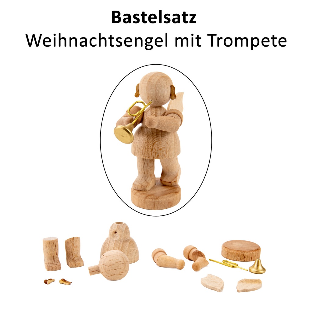 [FU 225/043/07BS] Engel stehend mit Trompete, Bastelsatz