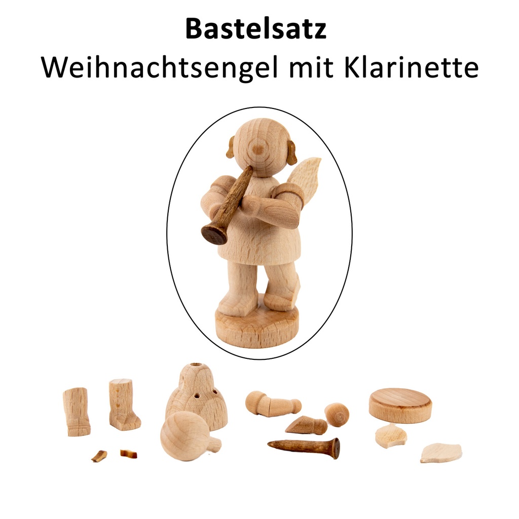 [FU 225/043/36BS] Engel stehend mit Klarinette, Bastelsatz