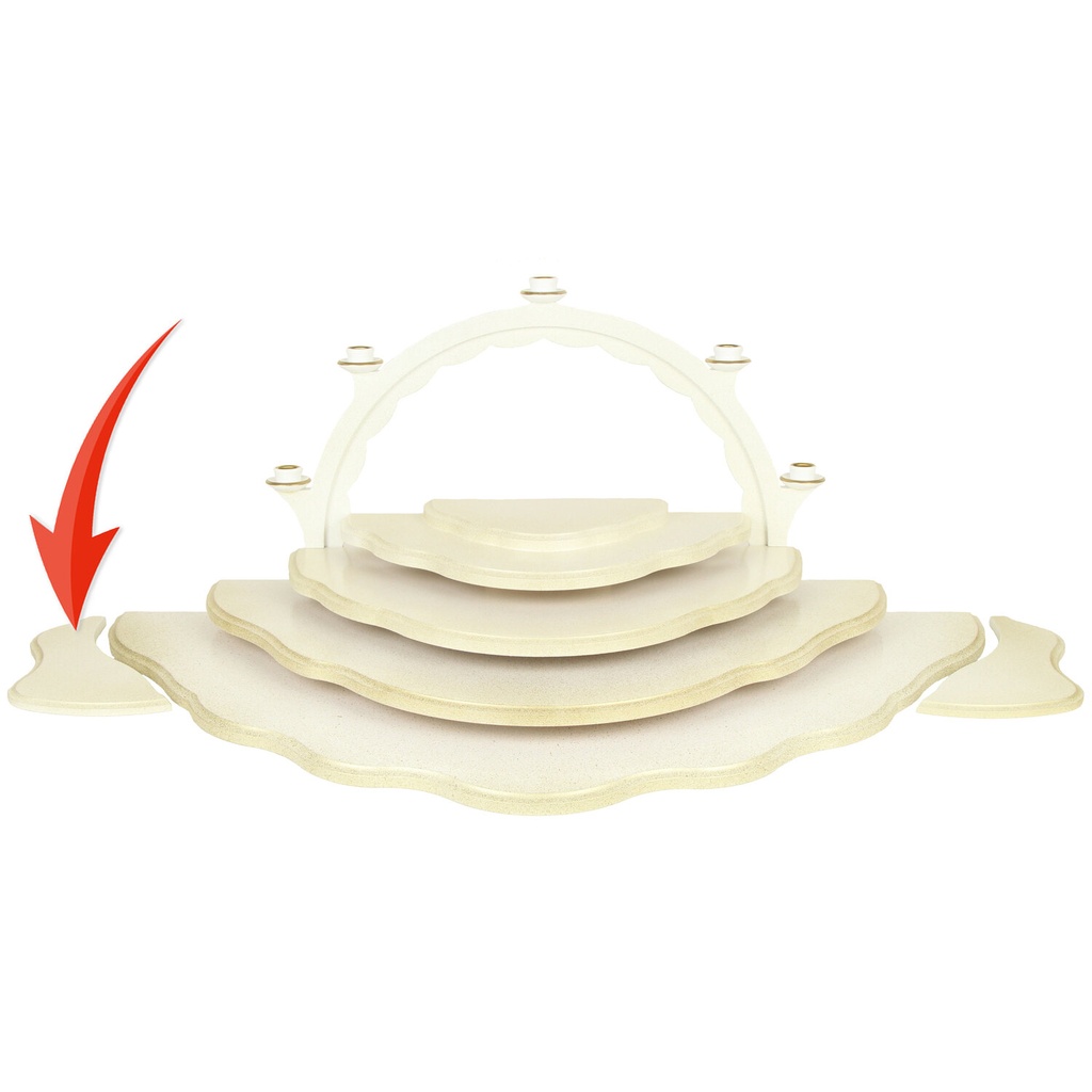 [FU 226/055/01W] Seitenteil für Etage 4 links, weiß/gold