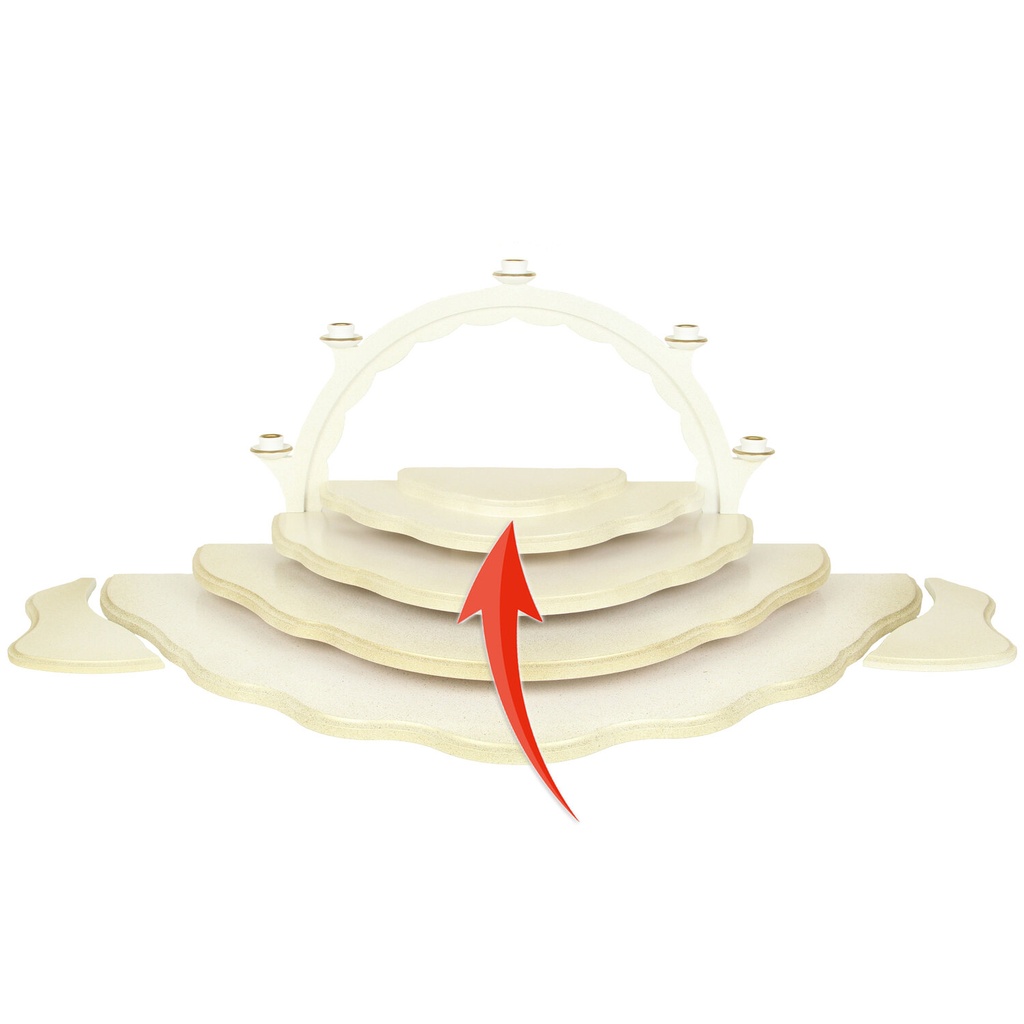 [FU 226/055/02W] Grundwolke 2-stufig für Stecksystem, weiß/gold