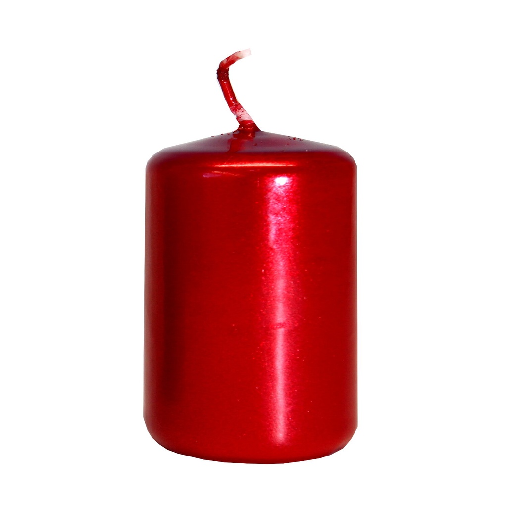 Kerze für Tischadventskranz rot/metallic
