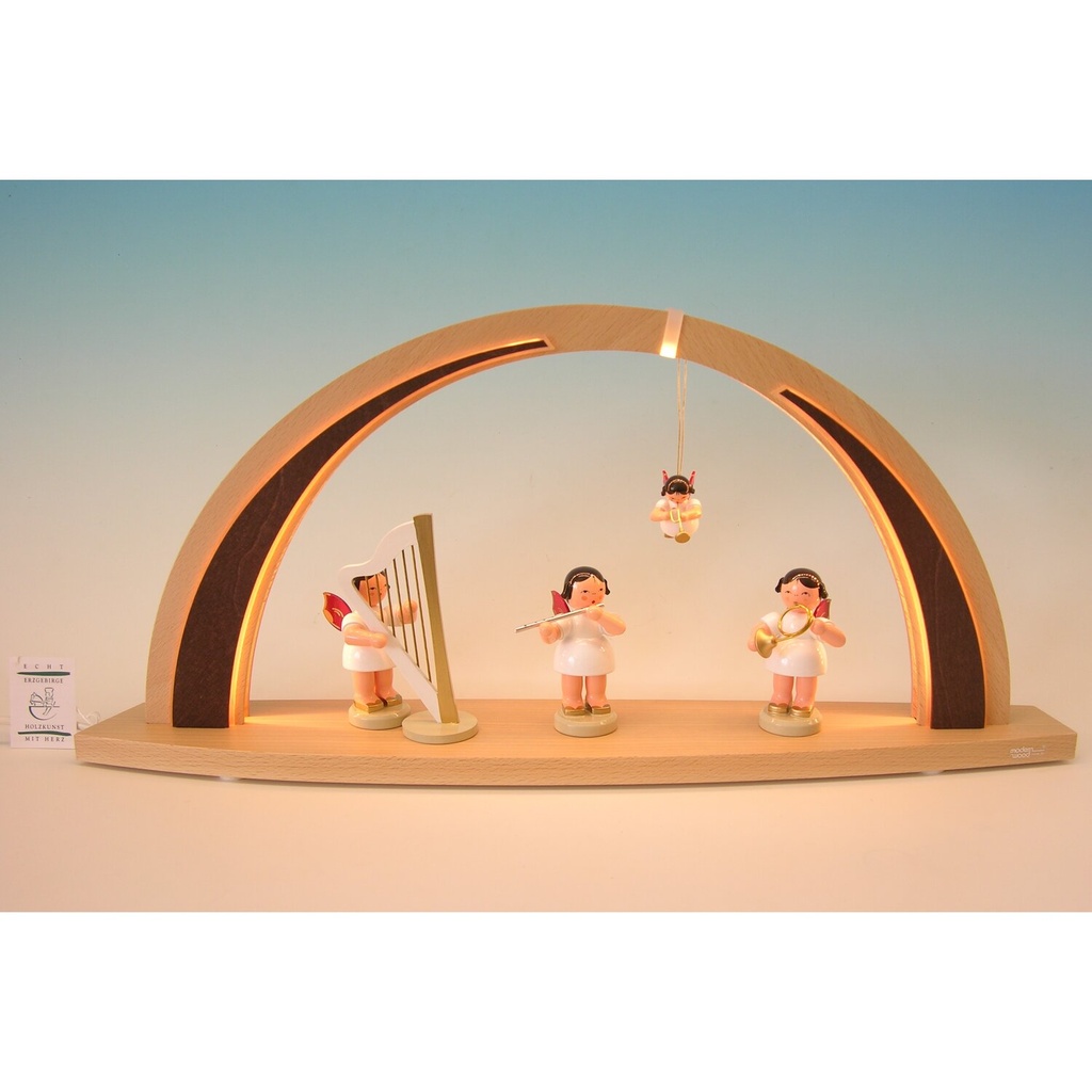[FU 202/748R] Schwibbogen LED Beleuchtung groß mit bunten Engeln