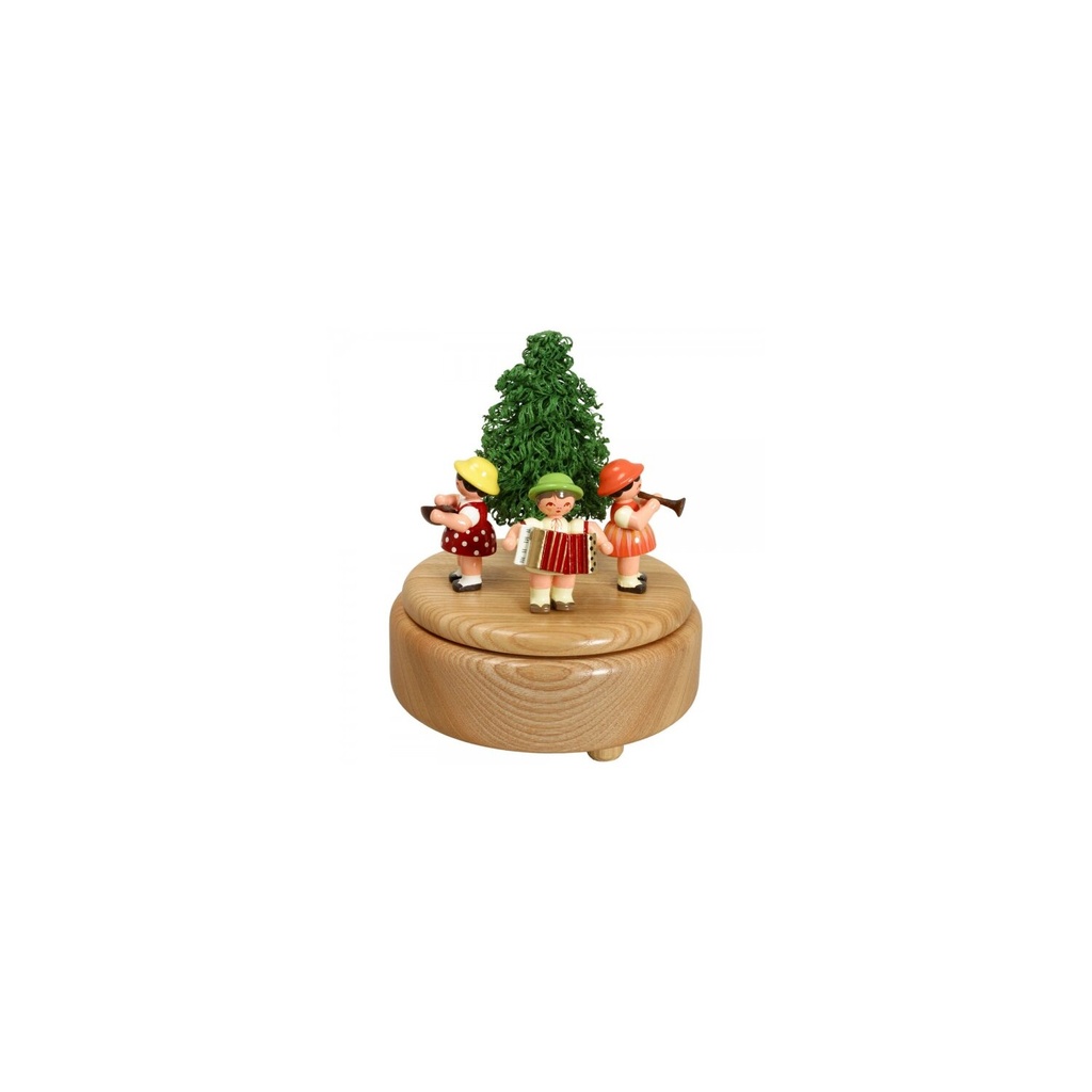 [FU 086/224N] Spieldose natur mit 3 Instrumentenkinder
