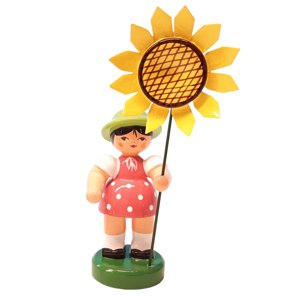 [FU 232/103/34] Blumenmädchen "Amelia" rosa / grün, Blume gelb