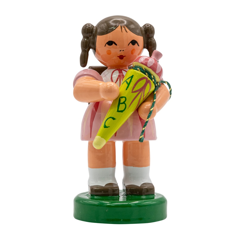 [FU 232/103/80] Schulanfänger Mädchen mit Zuckertüte und Ranzen