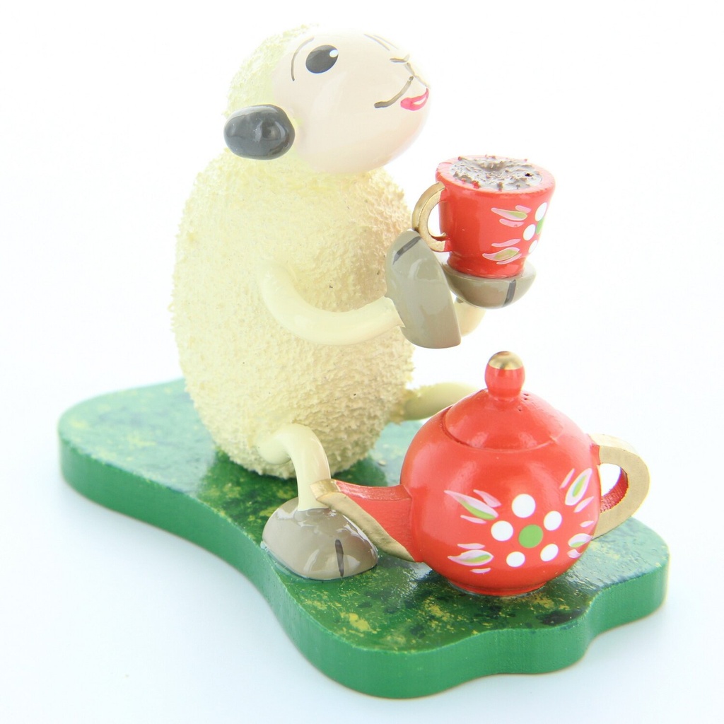 [FU 080/034/14] Schaf "Muggefugi", Kaffee trinkend
