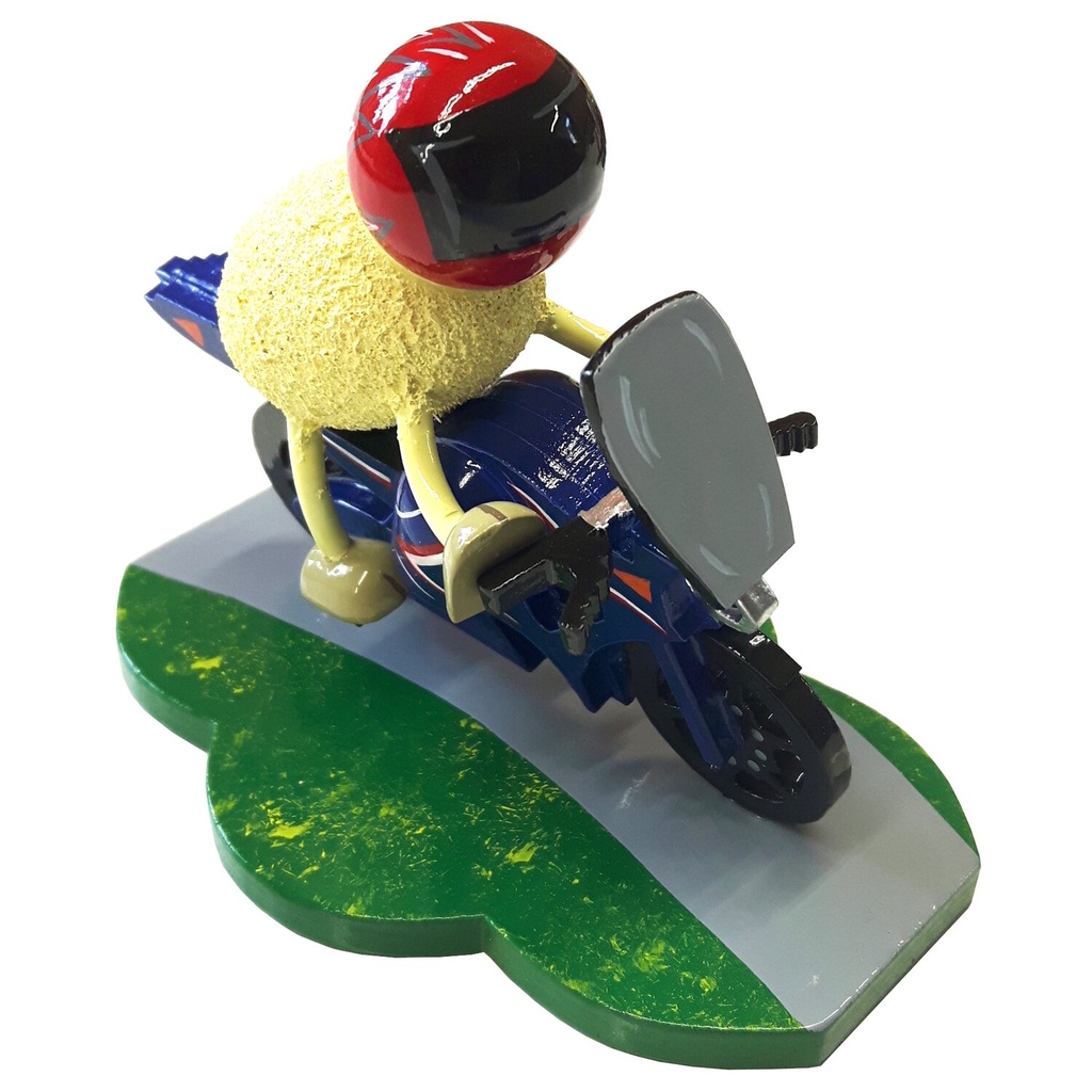 [FU 080/034/28B] Schaf "Racy", mit blauem Motorrad