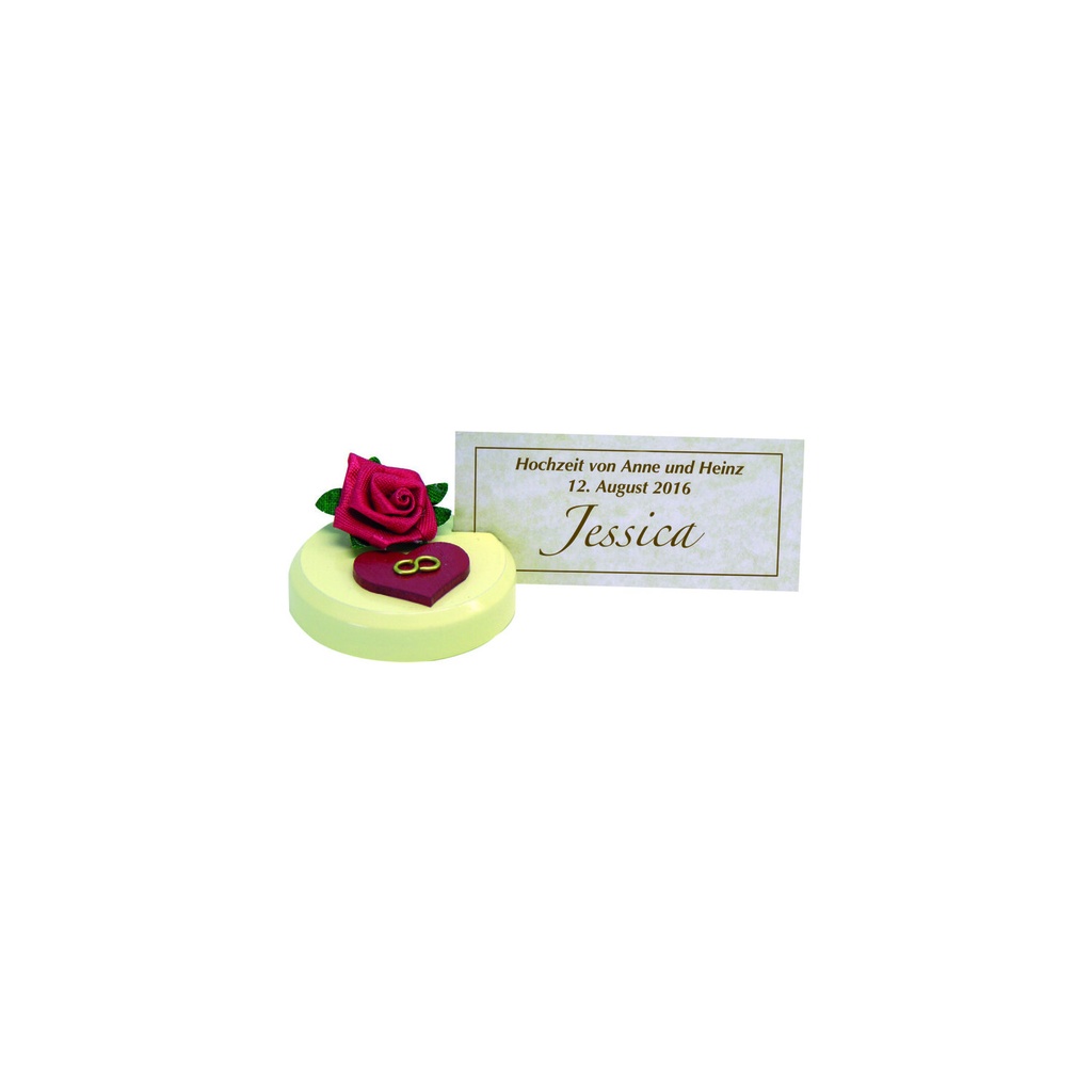 [FU 244/015/04] Tischkartenhalter Herz und Blume, dm 35 mm