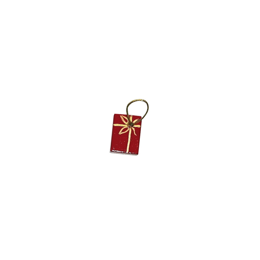 Geschenkpäckchen mit Schleife rot 14x10x7 mm