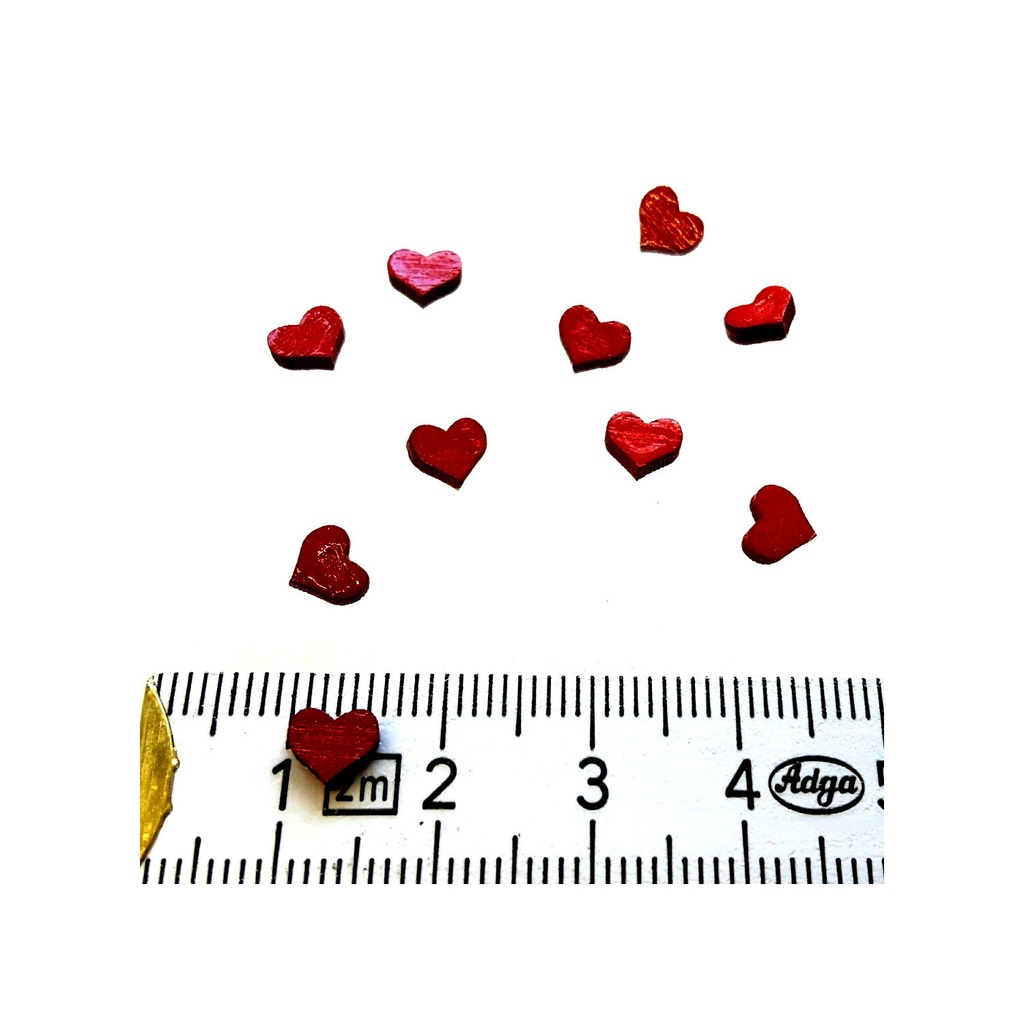 [FU 111-510-10] Herz rot klein dm 6 mm, 10 Stück
