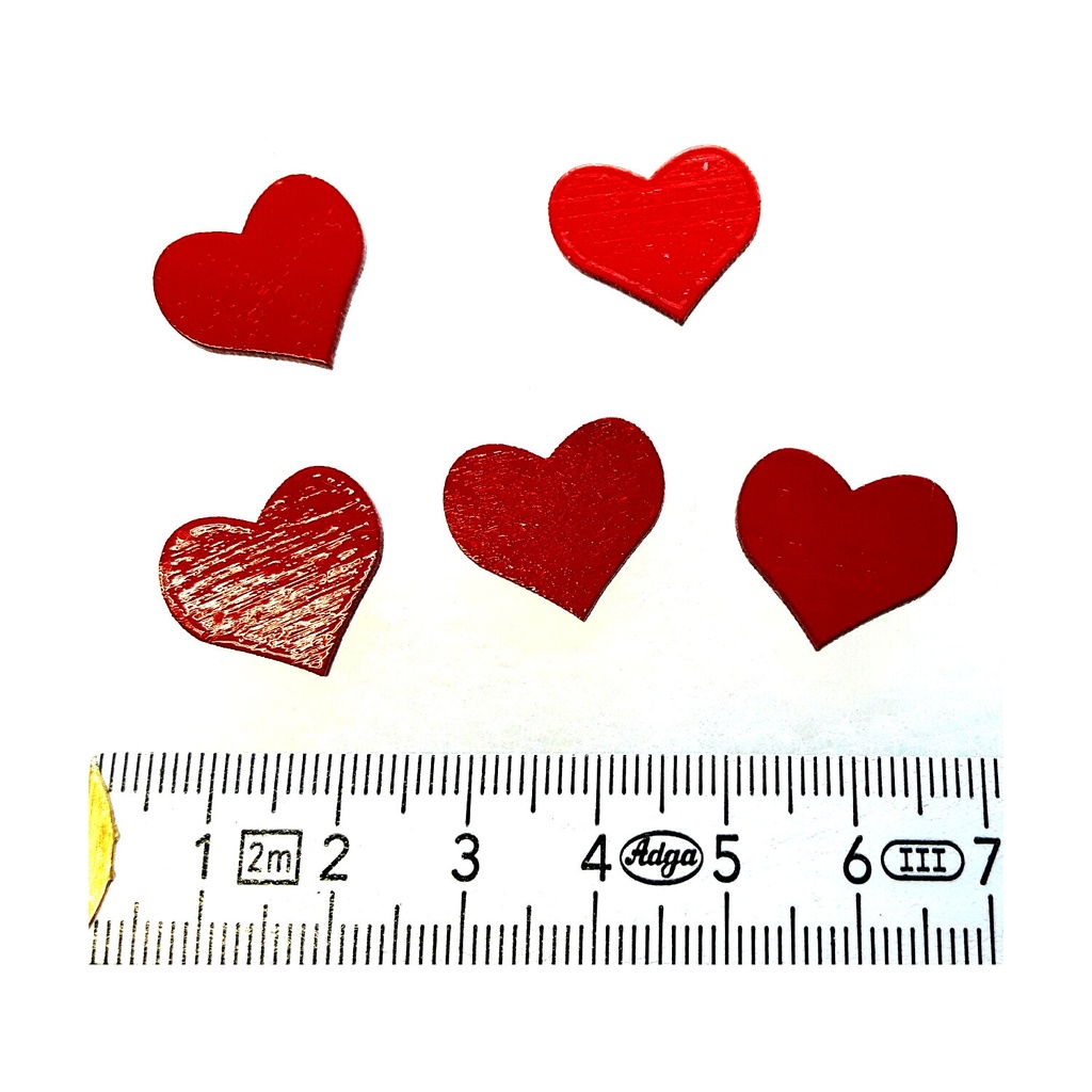 [FU 111-511-5] Herz rot mittel dm 18 mm, 5 Stück