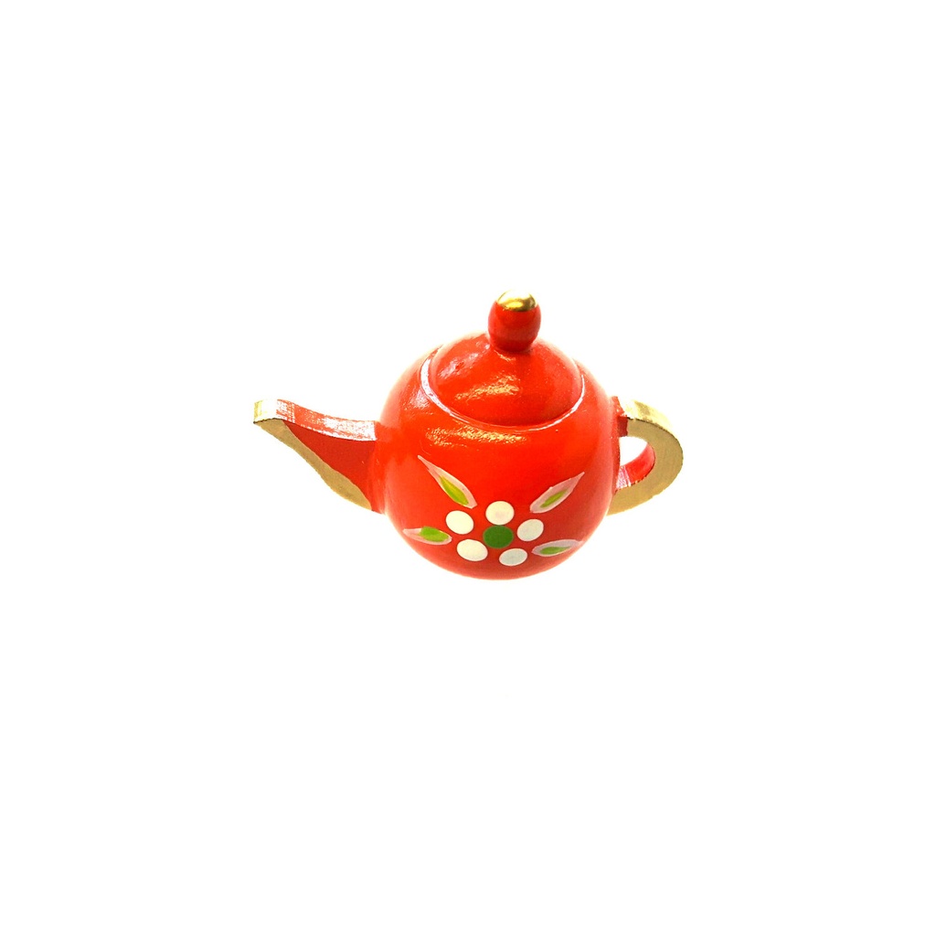 [FU 111-516] Kanne orange mit Blume bemalt, Höhe 25 mm