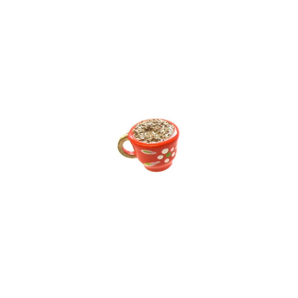 [FU 111-517] Kaffeetasse orange mit Blume bemalt, Höhe 11 mm