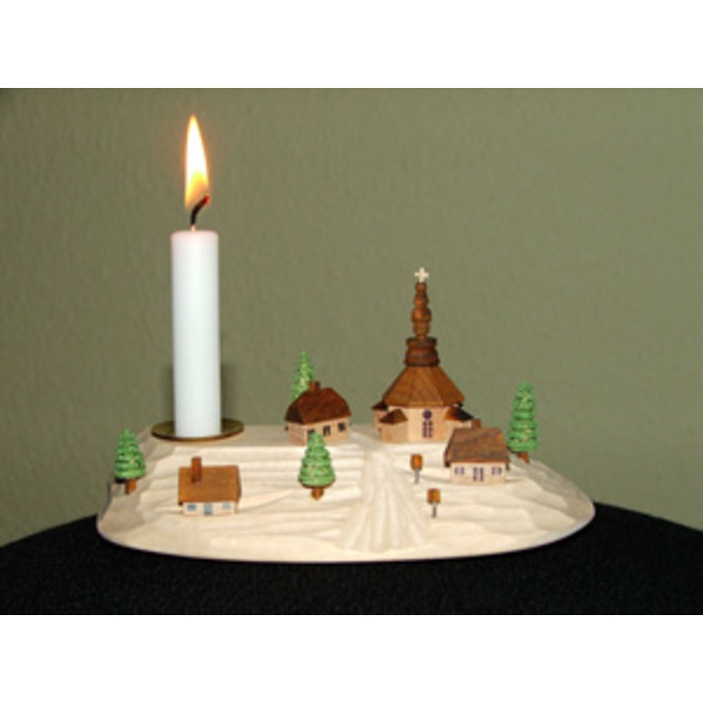 [AHOF 212/076N] Seiffener Weihnachtsberg Kerzenhalter natur