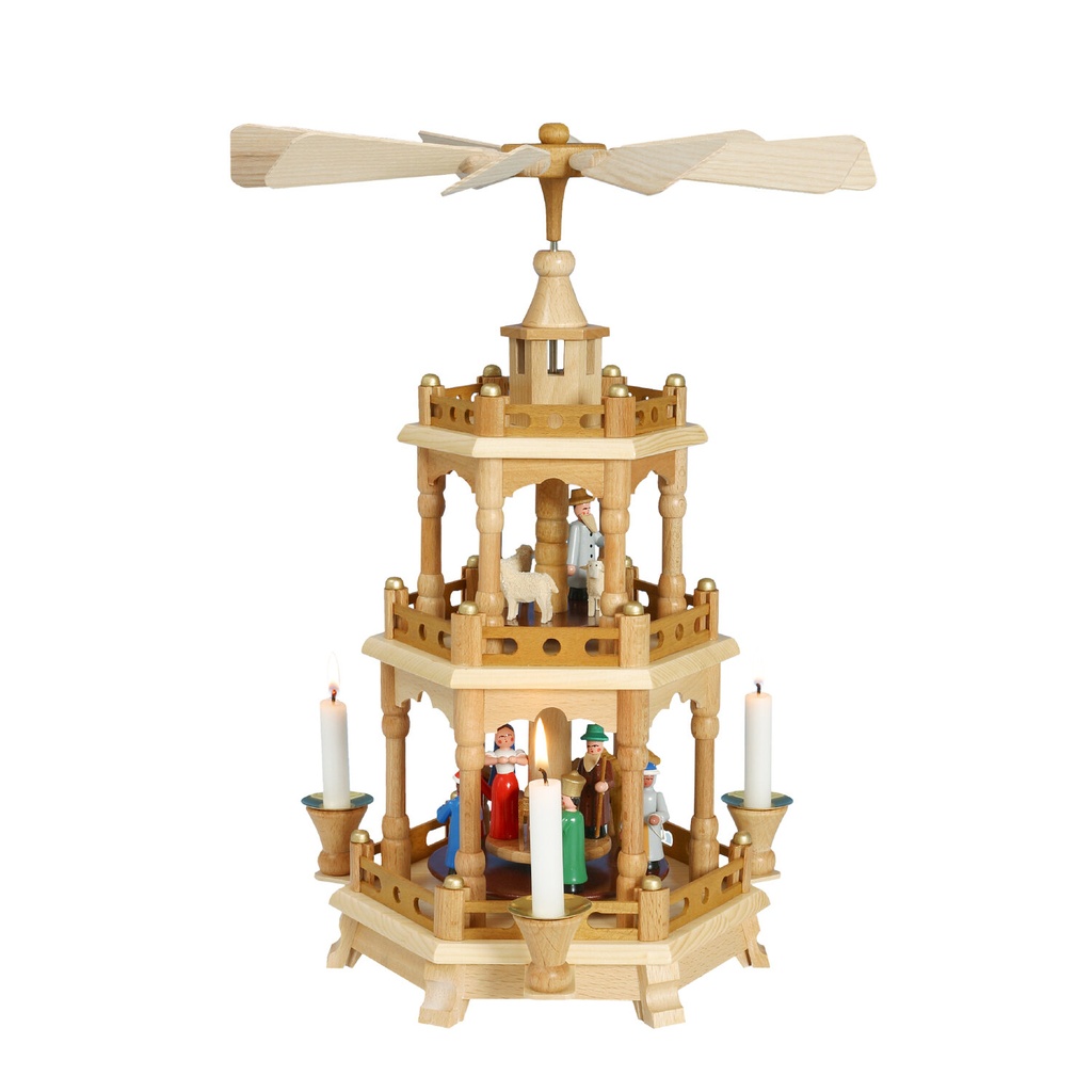 Pyramide Christi Geburt bunt