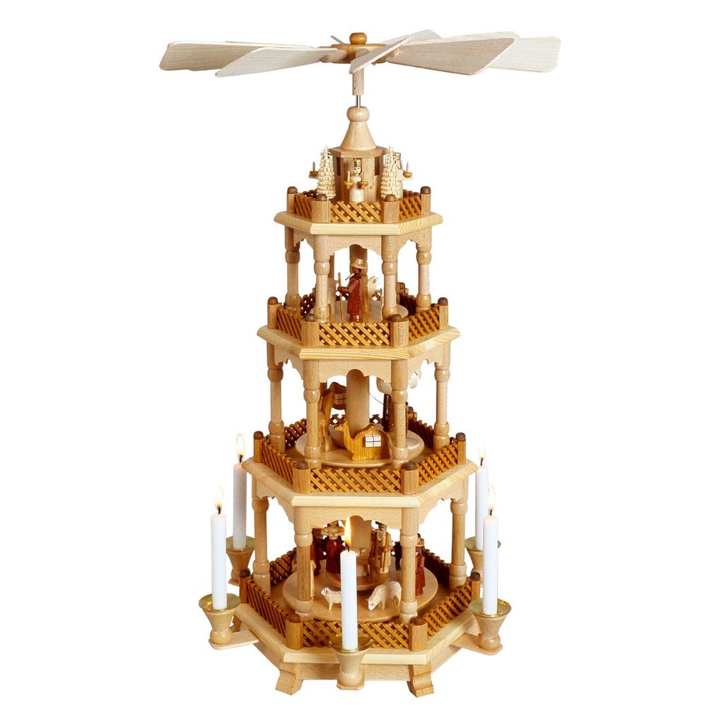 Pyramide Christi Geburt natur - 58 cm