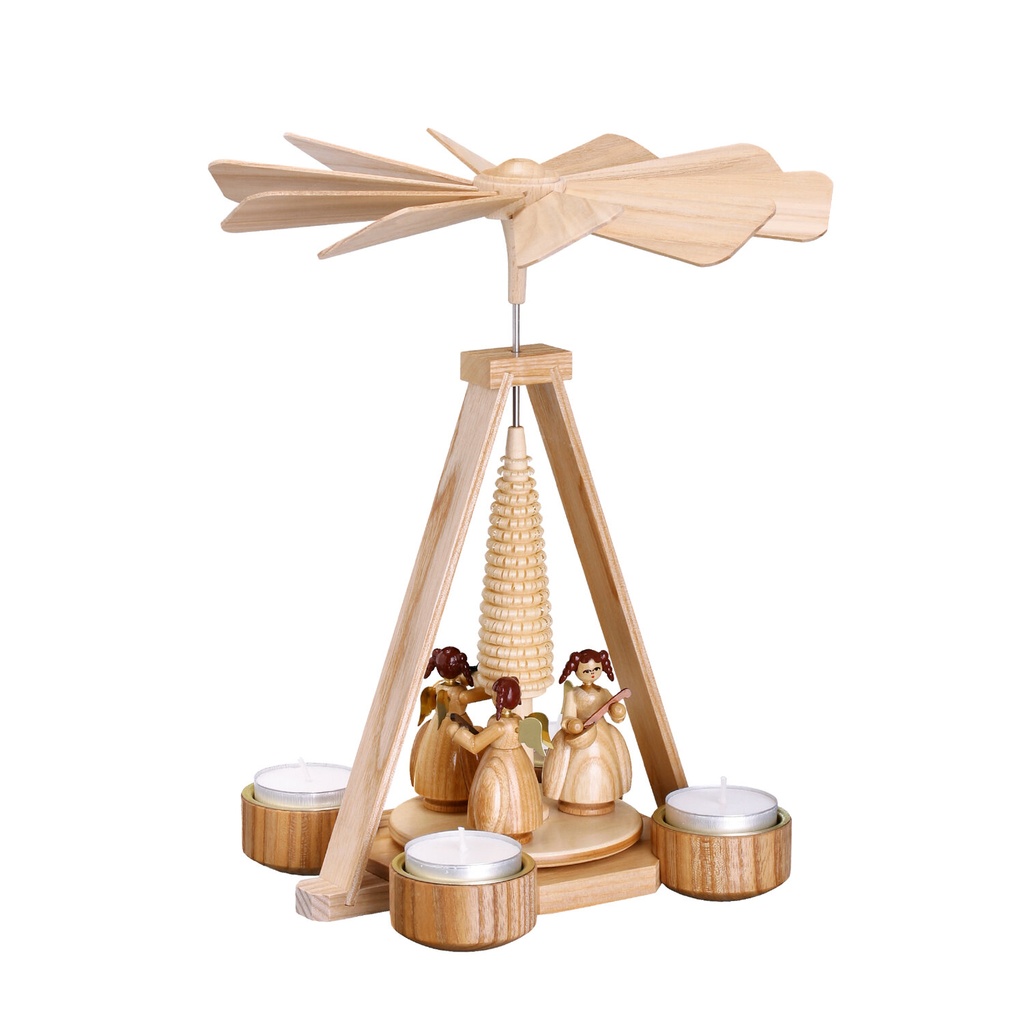 Teelichtpyramide mit Engel
