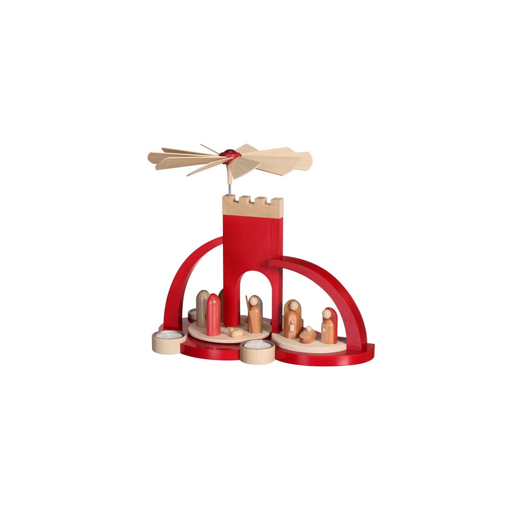 Pyramide Christi Geburt Torbogen, modern, rot