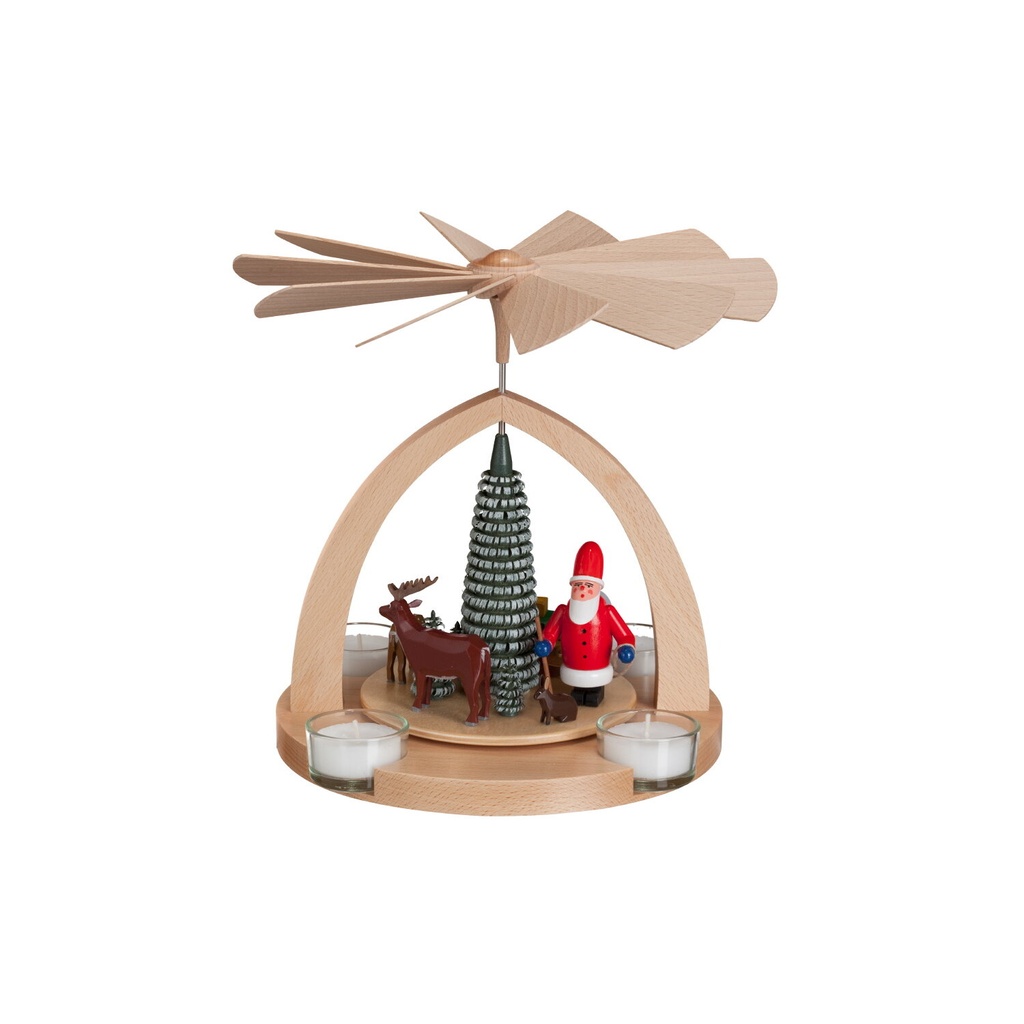 Pyramide Weihnachtsmann rund, bunt