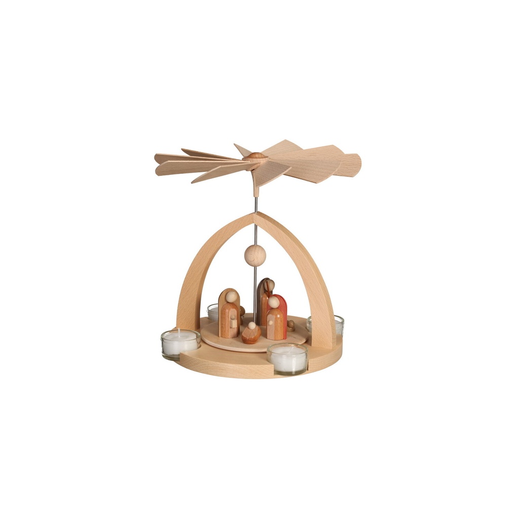 Pyramide Christi Geburt rund, modern, natur