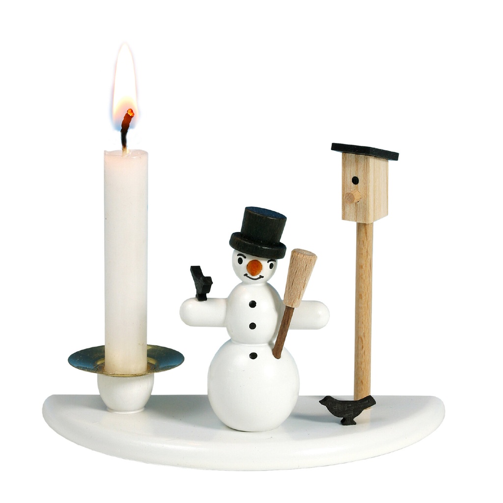 Kerzenhalter Schneemann mit Zylinder