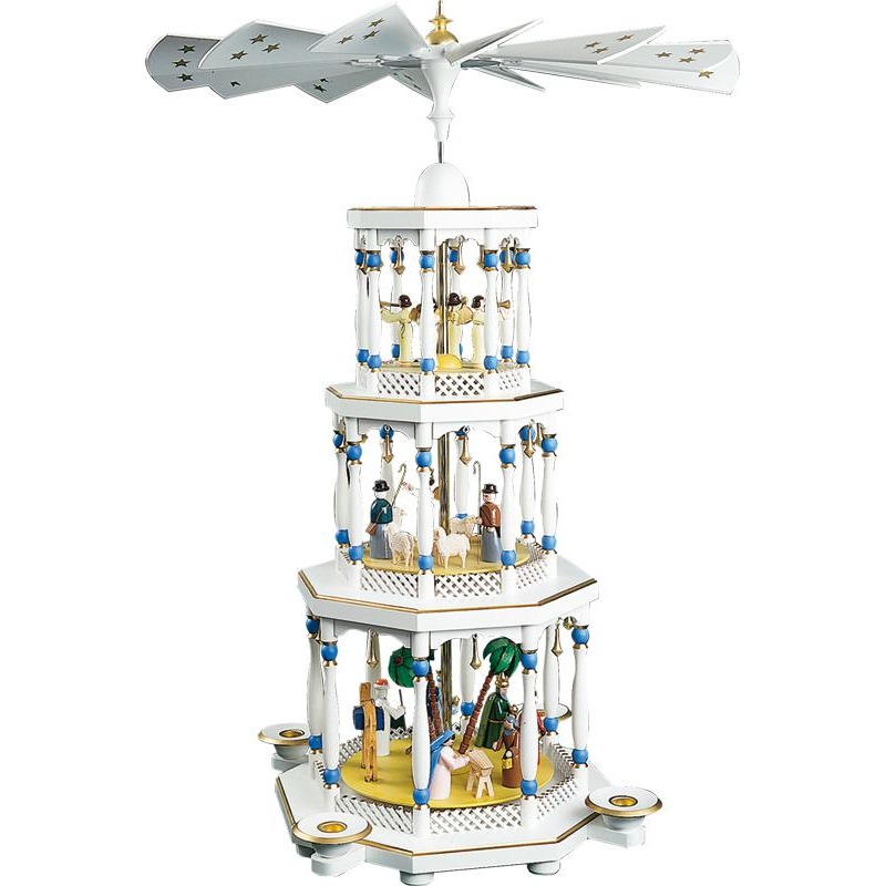 Pyramide Christi Geburt 3-st., weiß