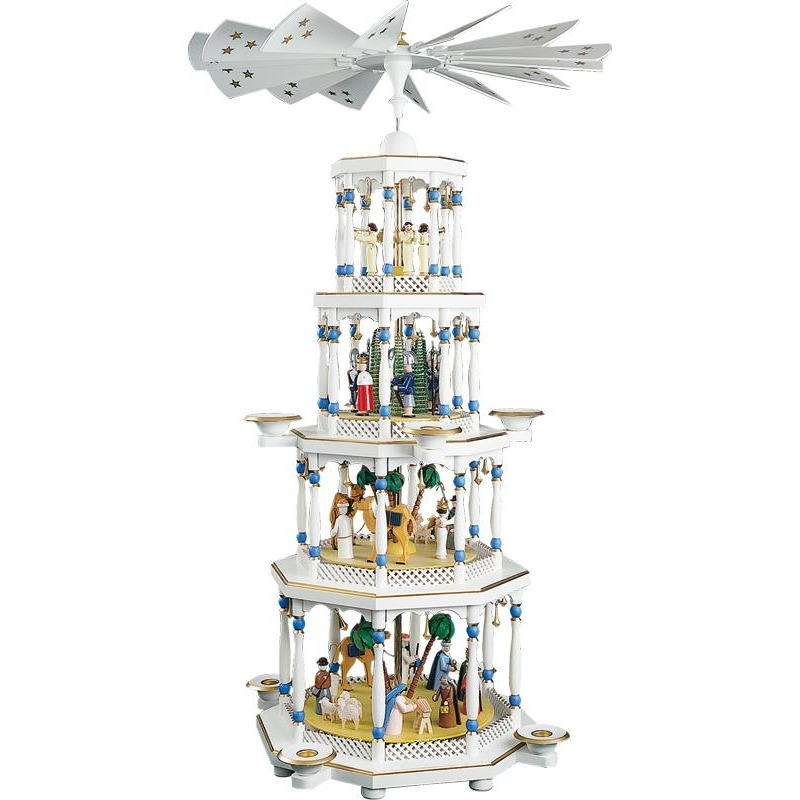 [RG 01474] Pyramide Christi Geburt 4-st., weiß