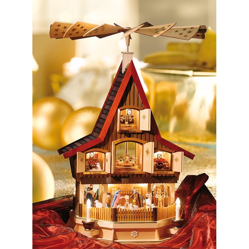 [RG 09050] Adventshaus groß, elektrische Beleuchtung