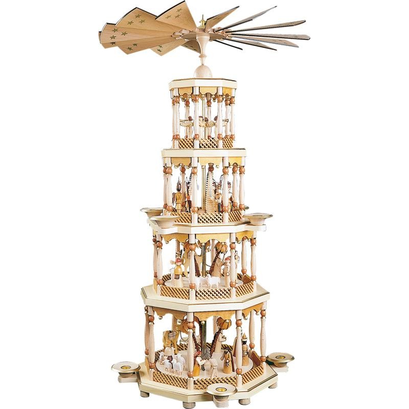 Pyramide Chr. Geburt 4-st. natur