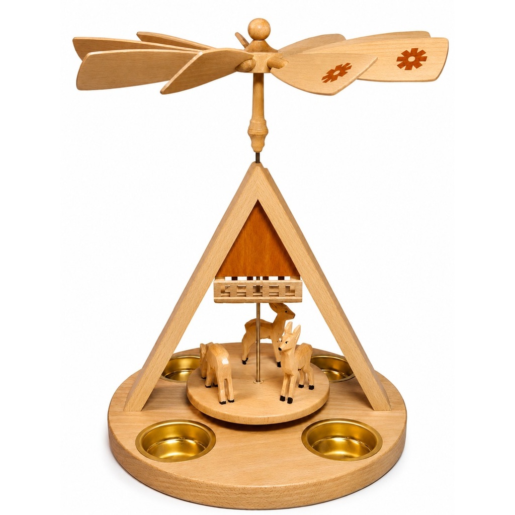 Pyramide Rehe mit Futterraufe für Teelichte